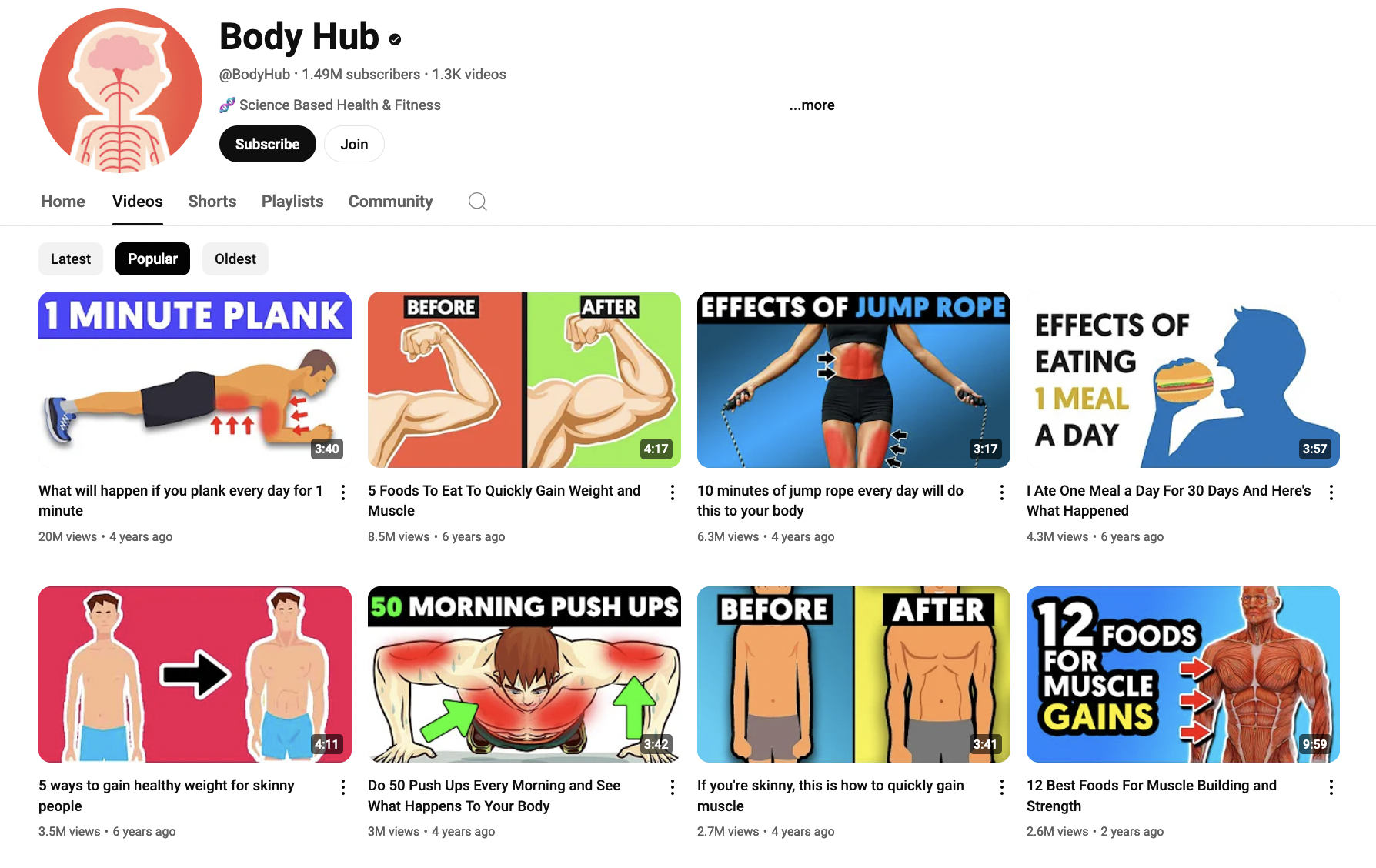 Body Hub YouTube Channel