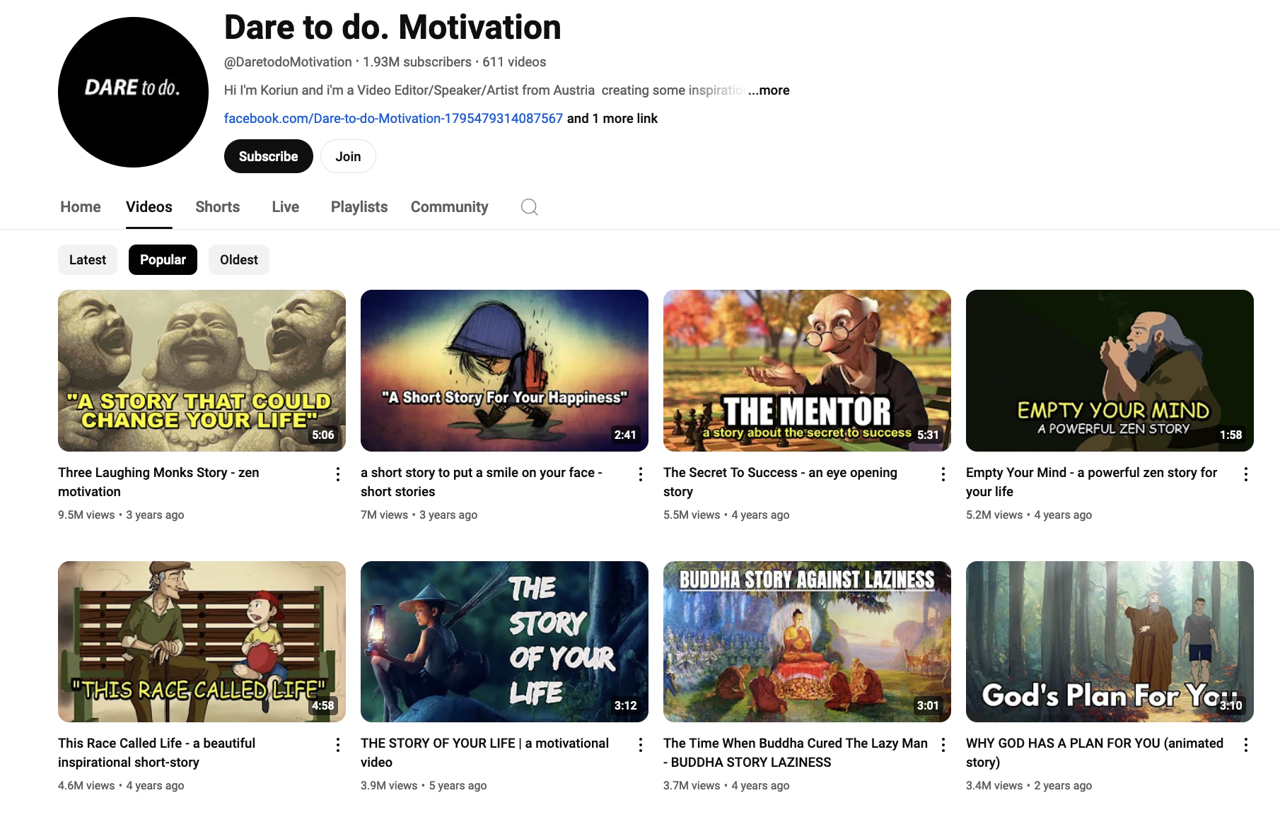 Dare to do Motivation YouTube Channel