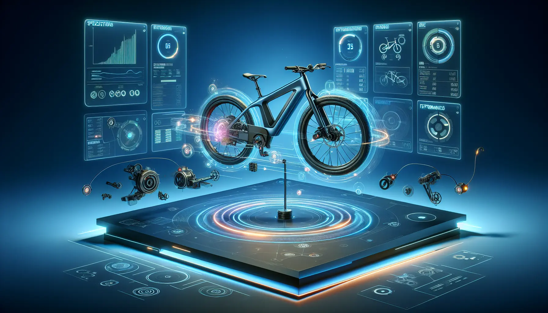 Futuristic e-bike testing lab